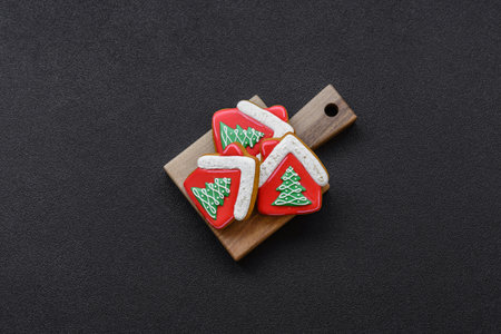 Gingerbread, Christmas cookies, and ornamental holiday baked goods. Christmas gingerbread as a backdrop for your designの写真素材