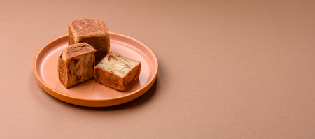 A cube croissant with chocolate filling, a sweet breakfast pastry. Cube croissant as a food...
