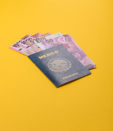 Mexican passport for traveling and doing business. Mexico document, id for crossing the borderの写真素材