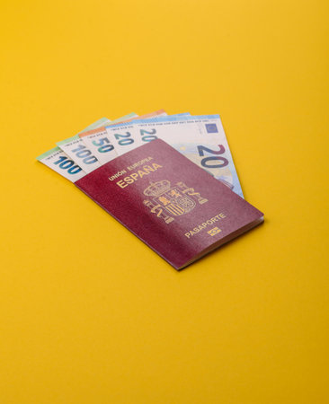 Spain passport for traveling, flying and doing business. Spanish document, id for crossing the...