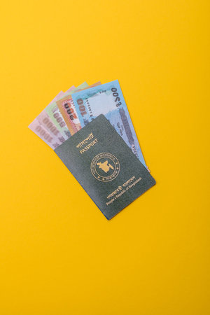 International passport of Bangladeshi citizen for global business, emigration and travellingの写真素材