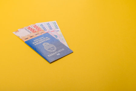 Argentina passport for traveling, flying and doing business. Argentina document, id for crossing the borderの写真素材