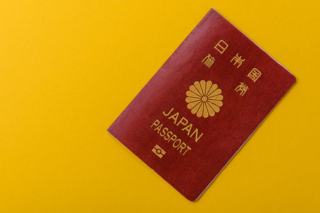Japanese passport for traveling and doing business. Japan document, id for crossing the borderの写真素材