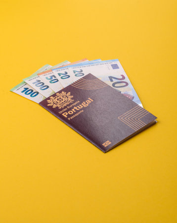 Portugal passport, Portuguese document for global business, emigration or travel.の写真素材
