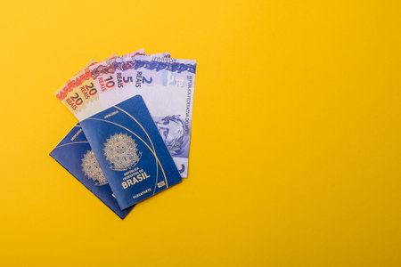 Brazilian passport for traveling, flying and doing business. Brazil document, id for crossing the...