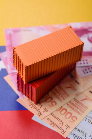 Cargo containers as a conceptual backdrop for goods export and logistics. Cargo containers as a background for your designの写真素材