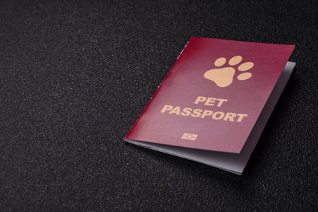 A pet passport is a document with vaccination and travel information for a cat, dog, or other animal. A pet passport as a background for your design.