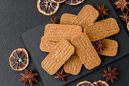 Caramel biscuit cookies, or shortbread, are a healthy breakfast staple. Biscuit cookies as a food...