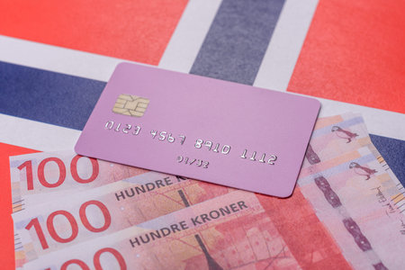 A credit card for contactless cashless payments via a terminal or online. A credit card for a financial backgroundの写真素材