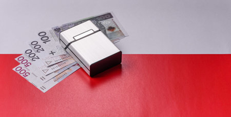 Metal cigarette box, harmful habits, nicotine use and the risk of cancer. Cigarette box as a...