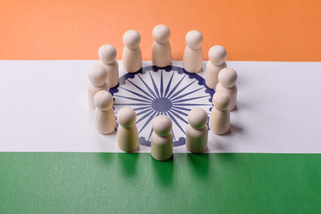 Wooden figurines as a concept for human resources, recruiting team members. Wooden figurines as a...