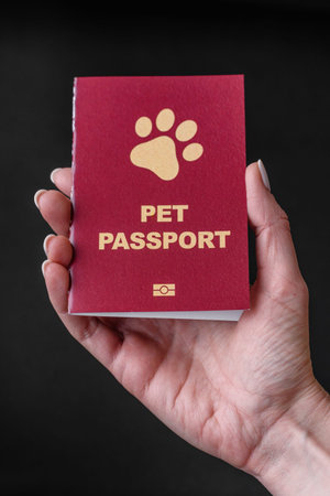 A pet passport is a document with vaccination and travel information for a cat, dog, or other animal. A pet passport as a background for your design.