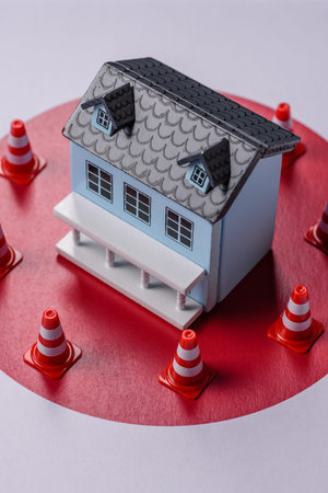 Arrest or confiscation of real estate by court order for tax evasion. Real estate arrest as a background concept for your design