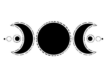 black moon and crescent iconsのイラスト素材