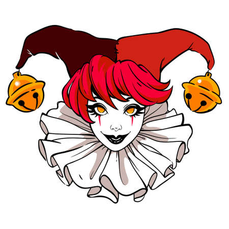 image of a beautiful joker girlのイラスト素材