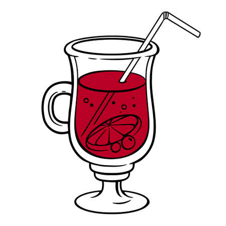 red cocktail in a shaped glassのイラスト素材