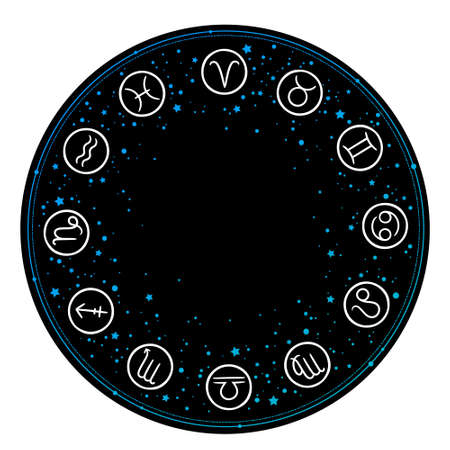 astrological composition of stars and zodiac signsのイラスト素材