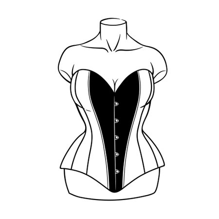 beautiful female corset on a mannequinのイラスト素材