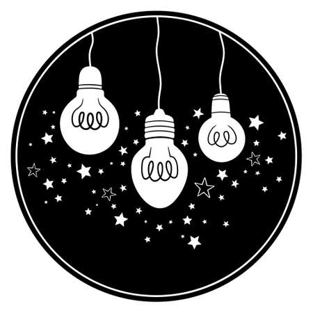 set of three holiday light bulbsのイラスト素材