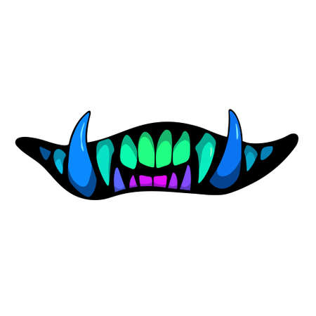 monster smile with sharp multicolored teethのイラスト素材