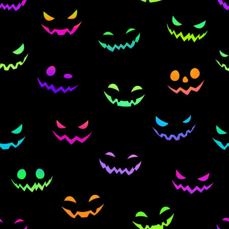multicolored bright faces for halloweenのイラスト素材