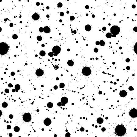 seamless background splattered with black liquid dropsのイラスト素材