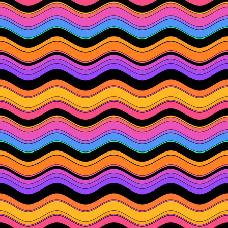 seamless bright wavy striped pattern