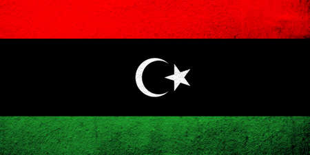 The State of Libya National flag. Grunge backgroundの写真素材