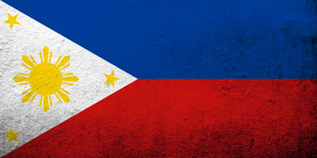 The Republic of the Philippines National flag. Grunge backgroundの写真素材