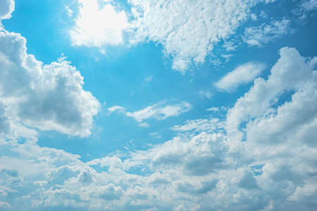 blue sky with white clouds on a sunny day