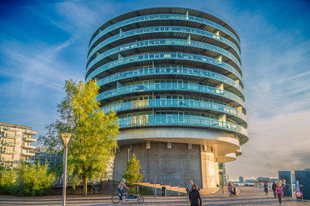 old Danish Soybean Cake Factory renovated into a modern building -Gemini Residence. Copenhagen,...