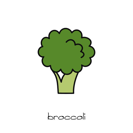 broccoli doodle iconのイラスト素材