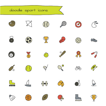 sport doodle iconのイラスト素材