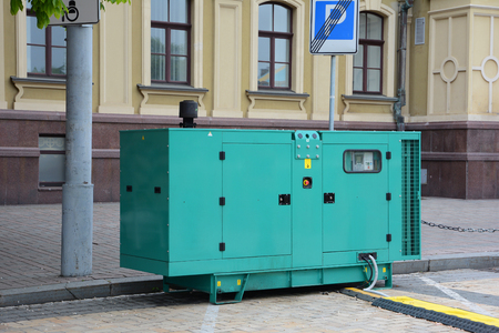 Diesel generator for emergency electric power. Electric diesel generator.の写真素材