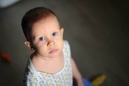 Sad child portrait. Sad child after an argument with his parents. Child Safety