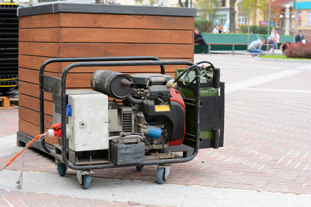 Electric diesel generator. Diesel generator for emergency electric power.の写真素材