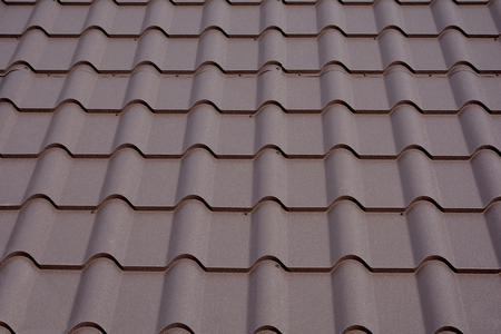 Roofing materials. Metal House roof. Closeup House Construction Building Materials. Roof construction.の写真素材