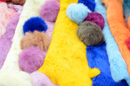Colorful furs texture backgroundの写真素材