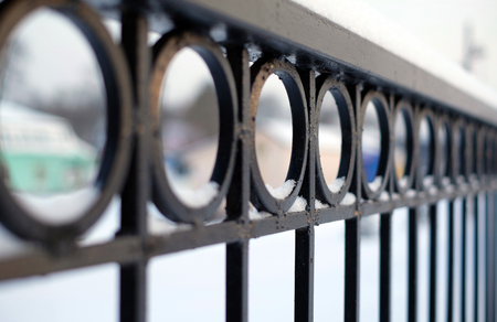 Decorative metal fence close up.の写真素材