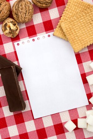 
Blank paper and baking accessoriesの写真素材