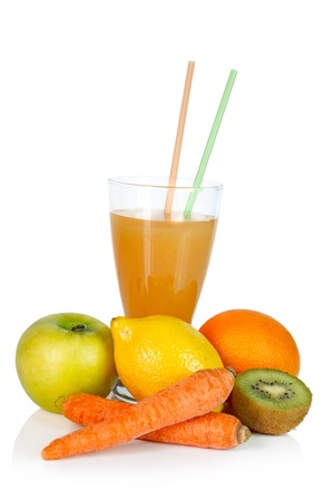 Fresh fruits and juiceの写真素材