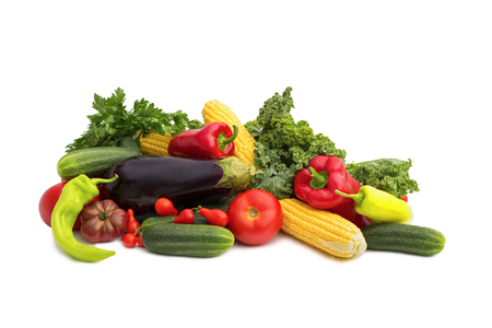
isolated colorful vegetables arrangement の写真素材