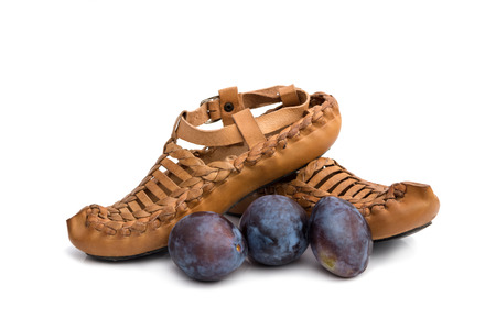 traditional Serbian footwear with plumbs, concept - Serbian brandの写真素材