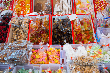 Background of colorful sweet candiesの写真素材