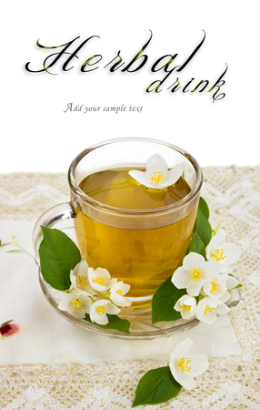 cup of jasmine tea, healthy drinkの写真素材