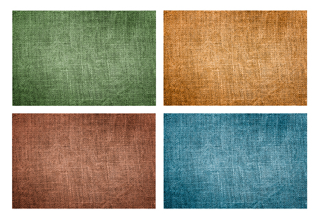 set of four natural canvas textures isolated over whiteの写真素材