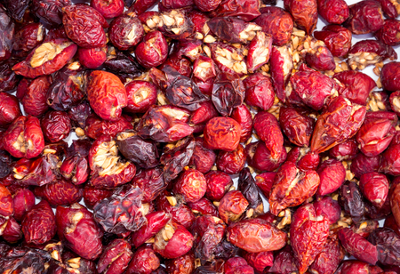background of dry berry rose hipsの写真素材