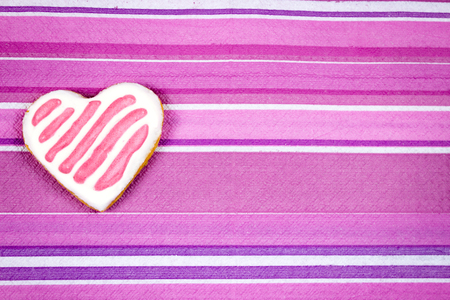 Pink Valentine's Day cookie in heart shapedの写真素材