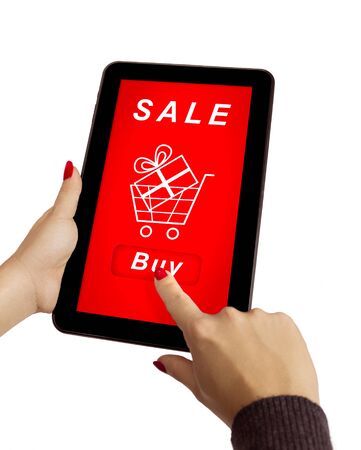 Christmas shopping over the internetの写真素材
