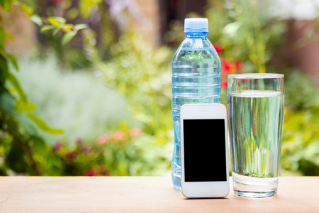 Drink more water during hot weatherの写真素材